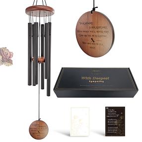 Sympathy Series-Round Wood Wind Chimes-32 Inch, 6 tubes
