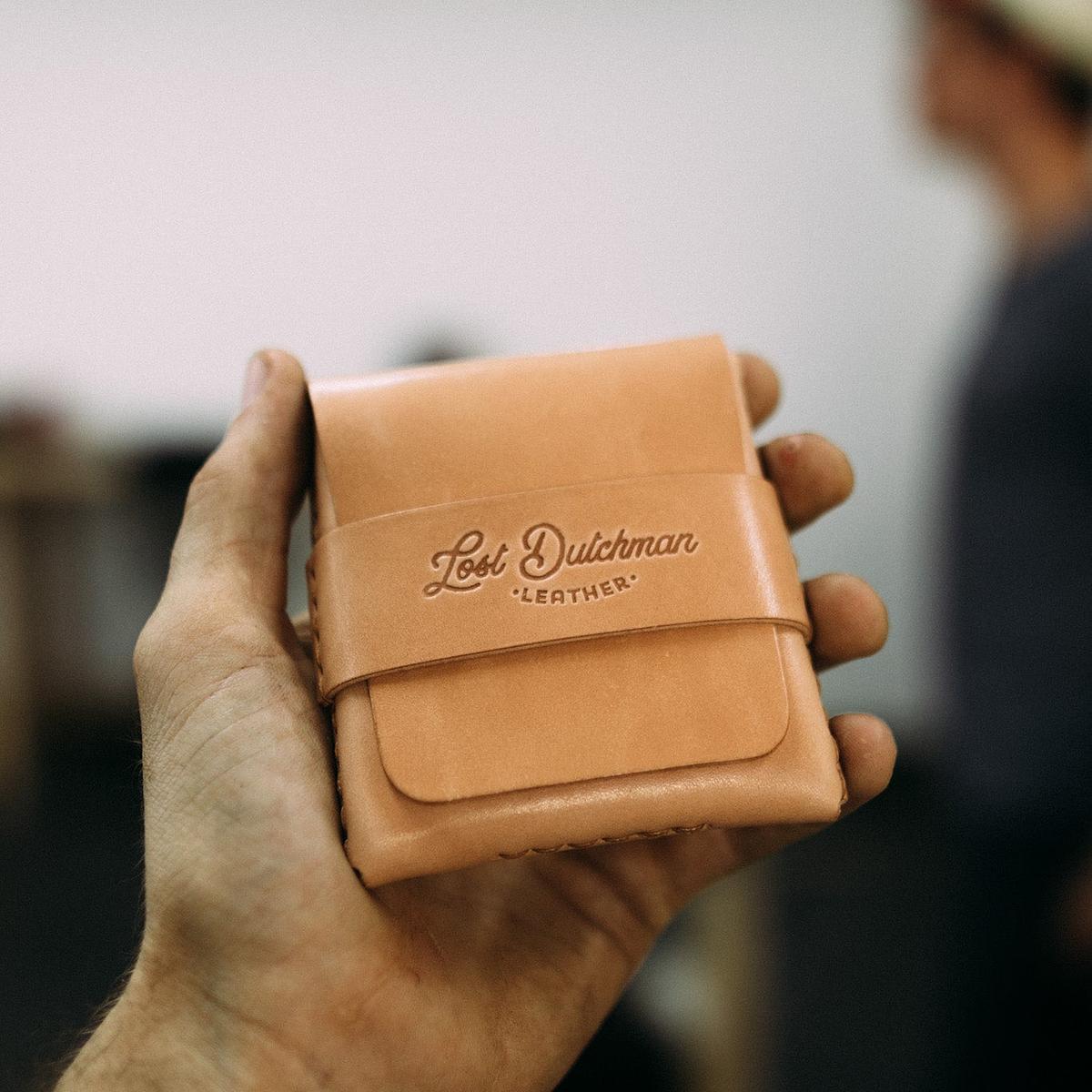 Leather Card Holder - The Slim Dutchman Navy / Brown