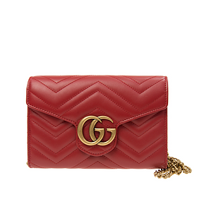 GG Marmont Flat Mini Bag Red