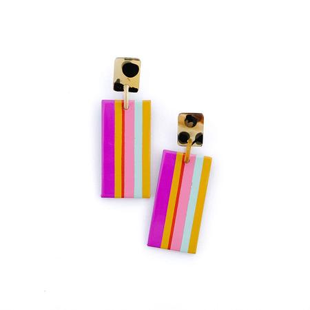 Magenta Rainbow Cabana Earrings-Sunshine Tienda