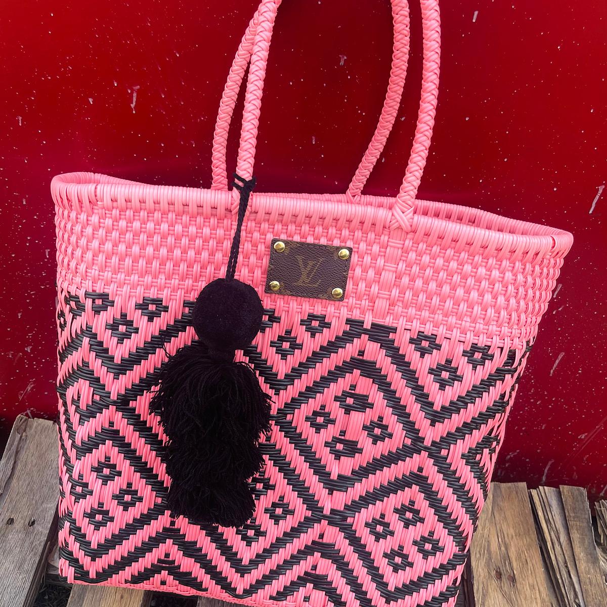 Upcycled LV Mayan Handcrafted and Woven Tassle Tote Bag with