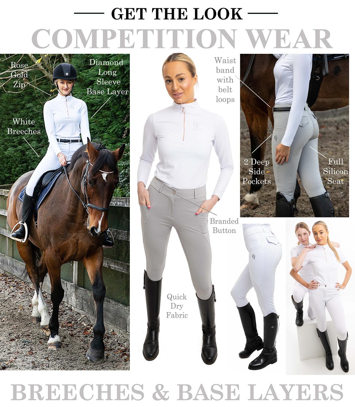 HORSE RIDING COMPETITON WEAR - Amazing NON see through white leggings and  breeches - CT Equine Collections