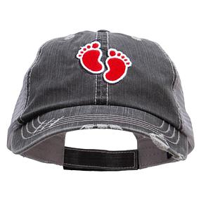 Baby Foot Print Embroidered Low Profile Special Cotton Mesh Cap