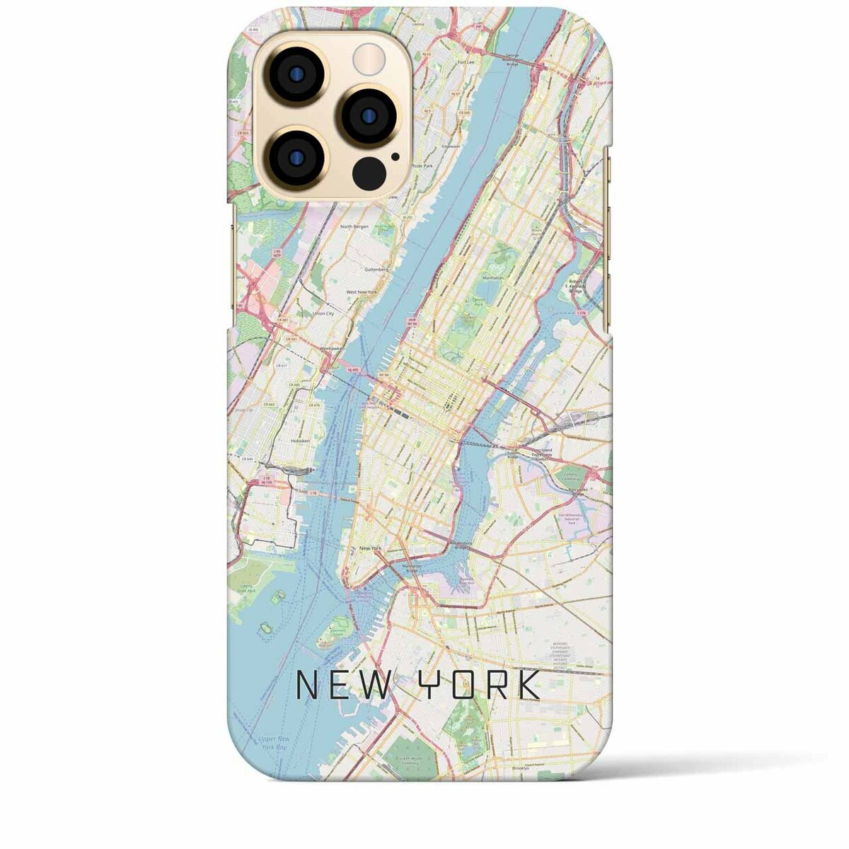 【ニューヨーク】地図柄iPhoneケース（バックカバータイプ・ナチュラル）＜全国送料無料＞