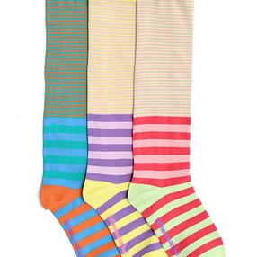 KOOKY STRIPES MIX KNEE HIGH SOCKS