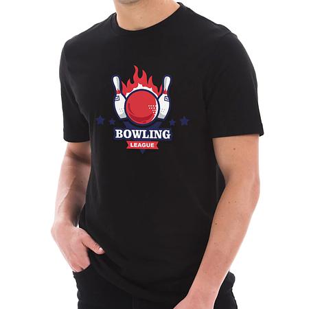 Fire Bowling League Graphic Design Ring Spun Combed Cotton Short Sleeve Deluxe Jersey T-Shirt