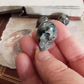 Larvikite mini skull, Protection crystal, home decor trinket