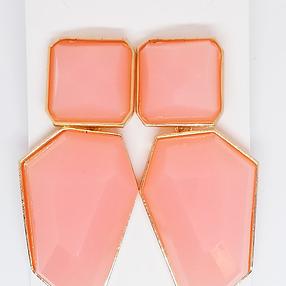 Beveled Peach Earrings