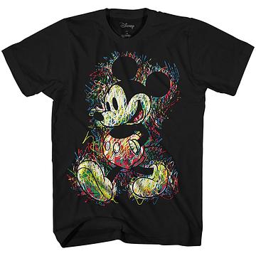 Disney Mickey Mouse &quot;Scribbles&quot; Adult Graphic T-Shirt for Men (Black) 191685219884