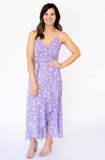 Lavender Floral Wrap Dress