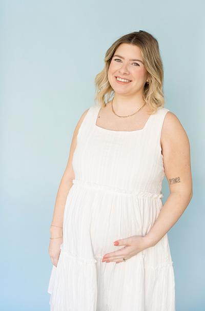 White Square Neck Ruffle Tiered Dress