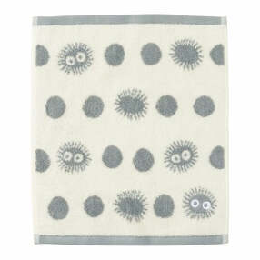 My Neighbor Totoro Soot Sprite Wash Towel Grey and White