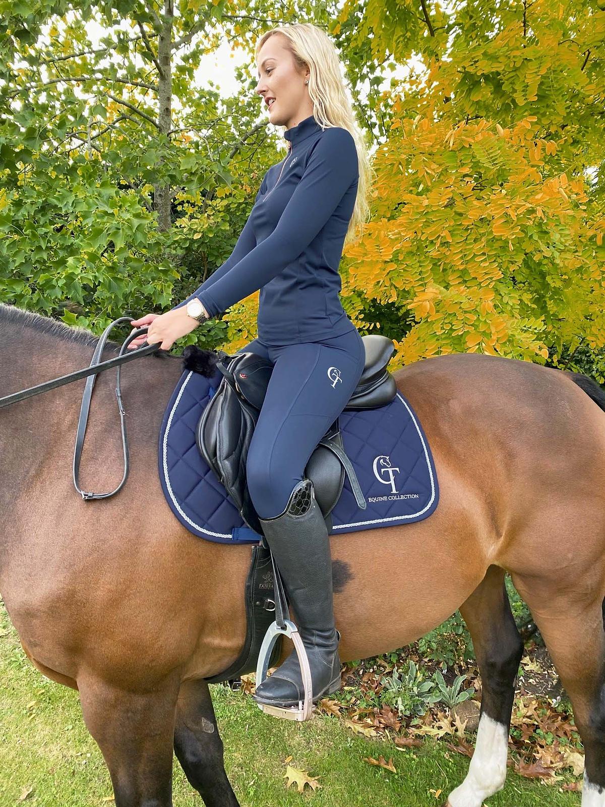 Winter Thermal Horse Riding Leggings full seat-Navy