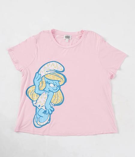 The Smurfs x Unique Vintage Pink Smurfs Fitted Tee