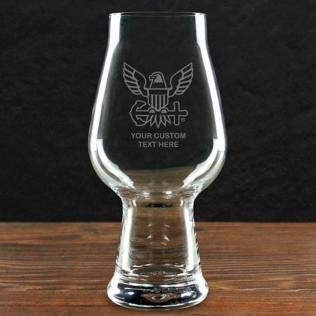 US Navy &#39;Build Your Glass&#39; Personalized 18.25 oz Luigi Bormioli IPA Beer Glass