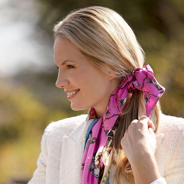 Rearing To Go Hot Pink Classic Silk Scarf