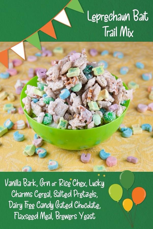  QO T g LY i e Varilla Bark, @ri or Rice Chex, Lucky Chartms Cereal, Saltied Pretizels, Dairy free Candly Gated Chocolate, Flaxseed Meal, Brewers Yeast 