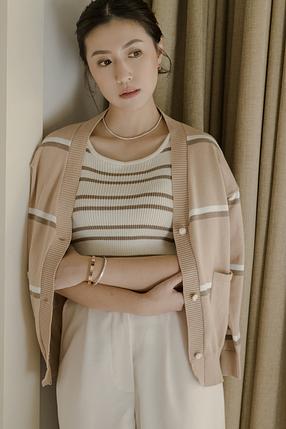 Collier Cardigan in Nude