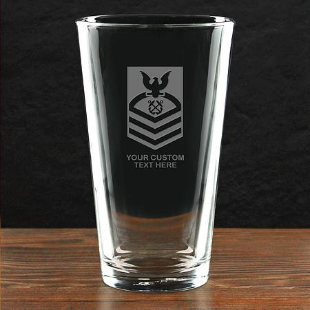 US Navy &#39;Build Your Glass&#39; Personalized 16 oz Pint Glass