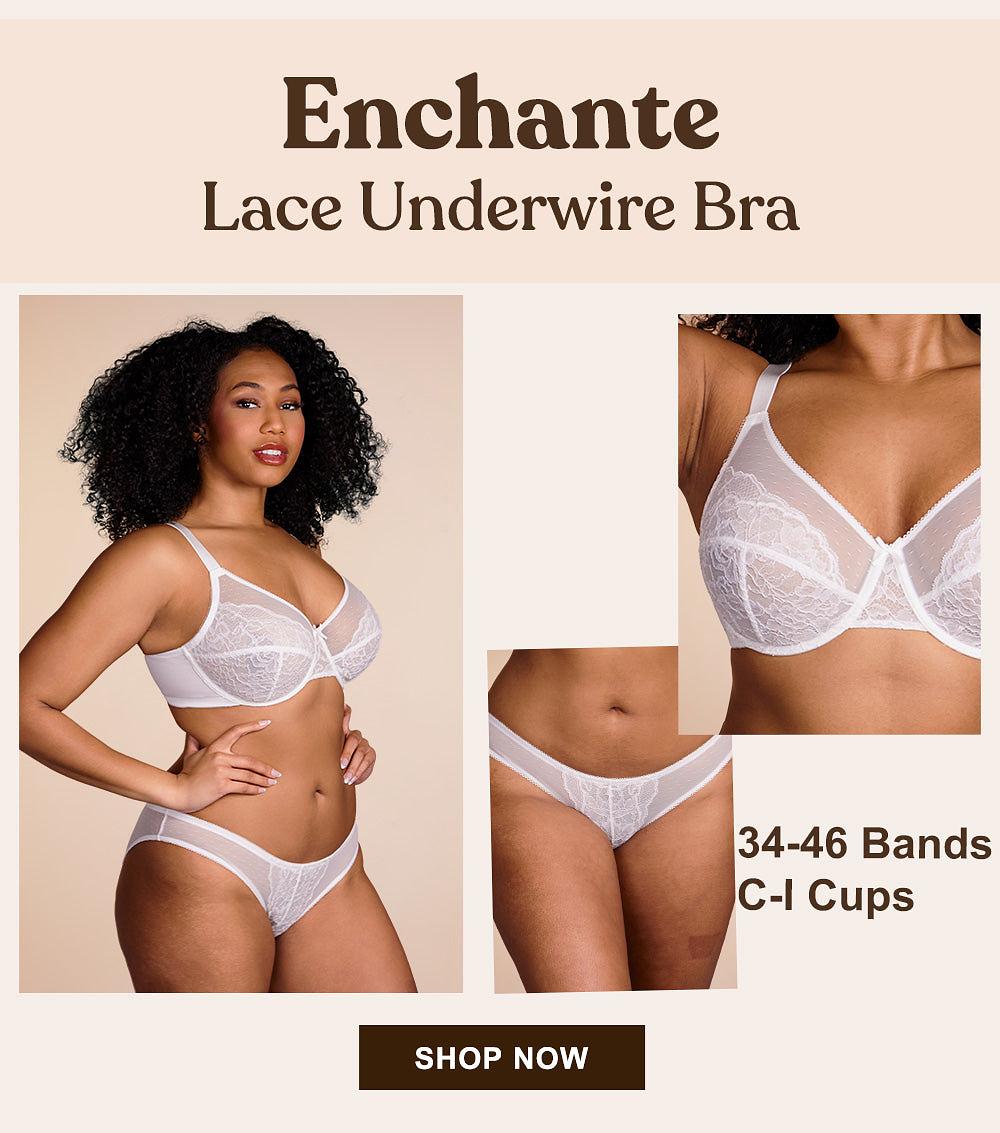 HSIA Enchante Lace Bra and Panties Set: Underwire Bra with No Padding