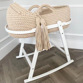 Half Hood Knitted Moses Basket