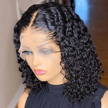 69.9 Clearance Sale --2 Days Express Shipping 15A Water Wave 13x4 Lace Frontal Bob Human Hair Wig No Code Needed