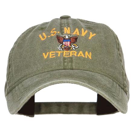 US Navy Veteran Military Embroidered Washed Cap