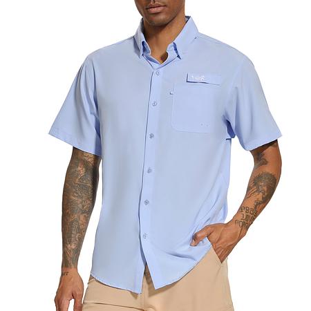Men&#39;s UPF 50+ Short Sleeve Button Down Shirt FS28M