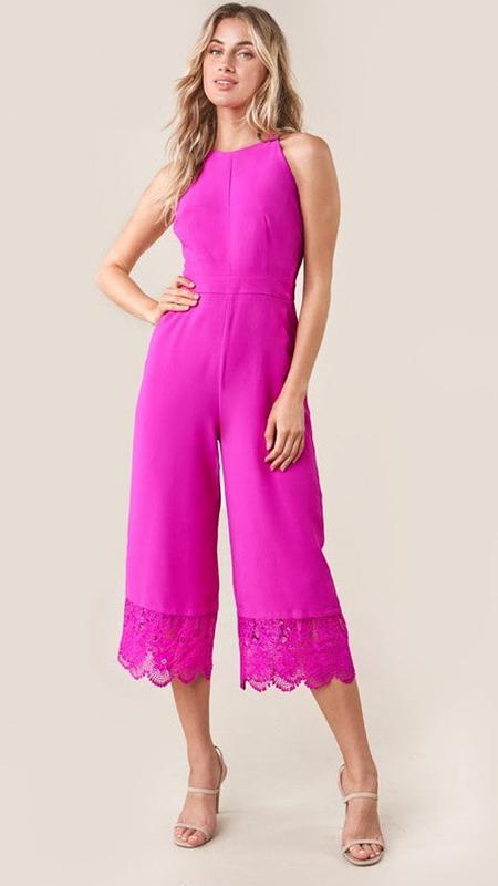 Jackie 3/4 Magenta Jumpsuit