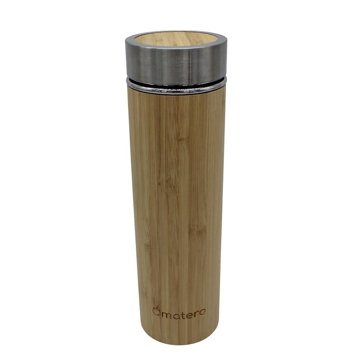 Stainless-Steel Portable Thermos with Bamboo Exterior by Matero