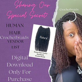 Human Hair Crochet Braids - Digital Vendor List