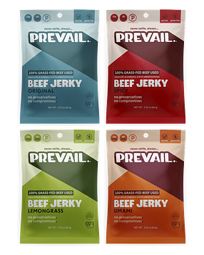 Variety Pack, Pack of 4 by PREVAIL Jerky