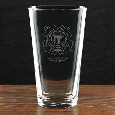 US Coast Guard Logo Personalized Pint Glass