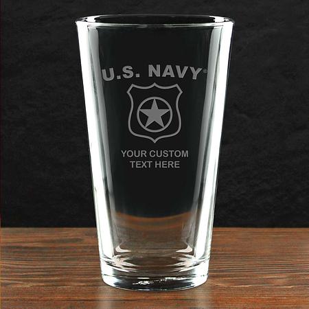 US Navy &#39;Pick Your Rate&#39; Personalized 16 oz. Pint Glass