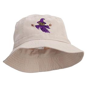 Scary Pumpkin Ghost Embroidered Bucket Hat