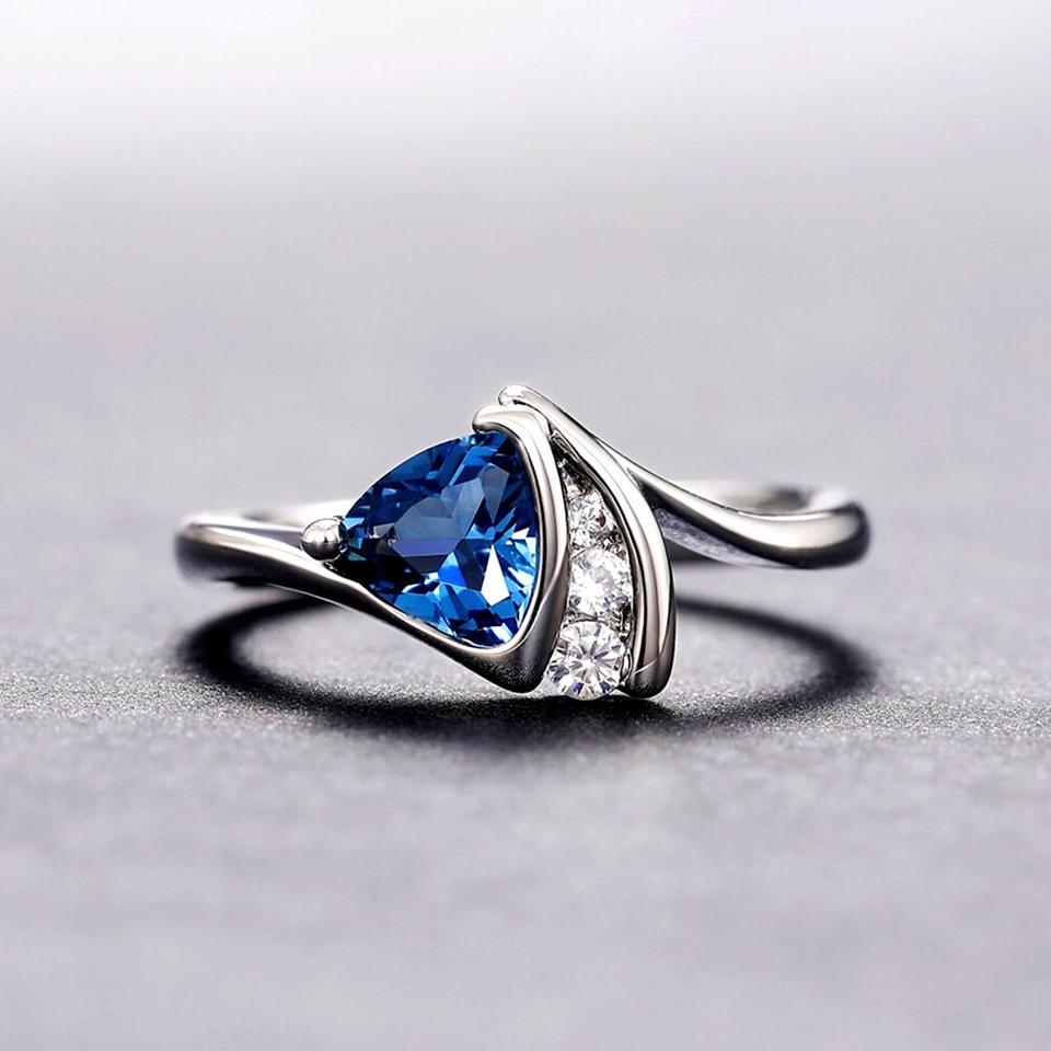 Stunning Blue Heart Stone Engagement Ring| Symbolize Your Love