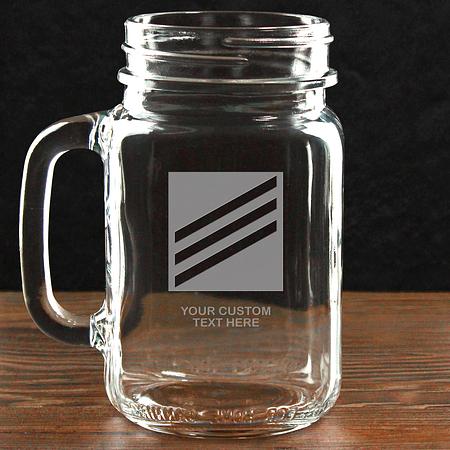 US Navy &#39;Build Your Glass&#39; Personalized 16 oz Drinking Jar