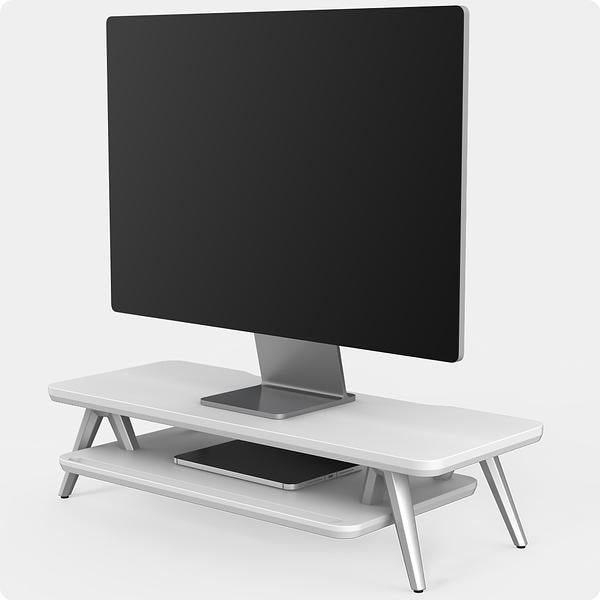 desk shelf monitor stand white