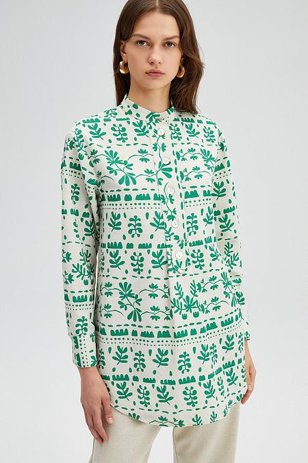 PATTERNED TUNIC WITH NECKBAND