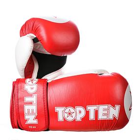 TOP TEN STAR Red/White XLP WAKO Kickboxing Gloves, 2068-4