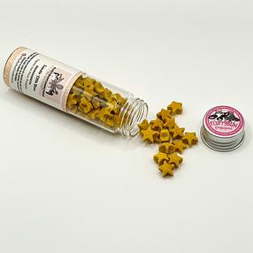 Pumpkin Stars *one bottle* twist cap | 90+ Treats |  100% Organic and Healthy Treats for Rabbits, Guinea Pigs, and Other Small Pets