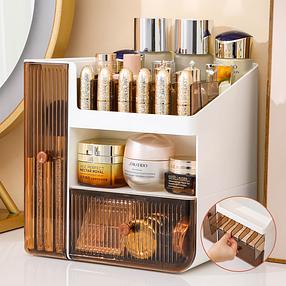 Cosmetic Storage Organizer with Brush Holder