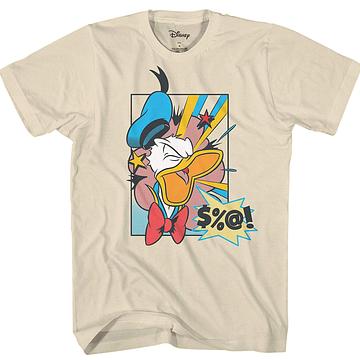 Disney Donald Duck &quot;Duck Pop&quot; Adult Graphic T-Shirt (Cream) 191685580175