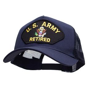 US Army Retired Patched New Big Size Trucker Mesh Cap