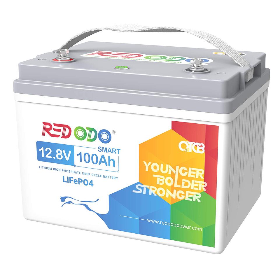 Redodo 12.8V 100Ah Smart LiFePO4 Battery | 1.28kWh &amp; 1.28kW