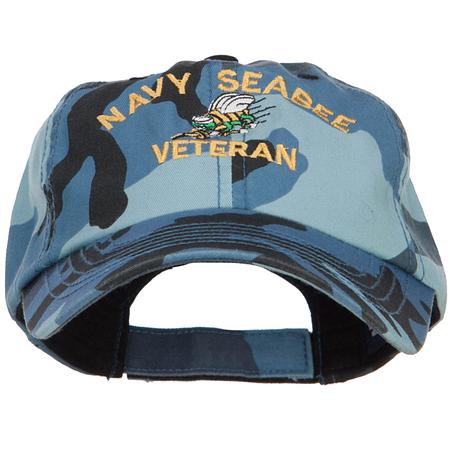 Navy Seabee Veteran Military Embroidered Enzyme Camo Cap
