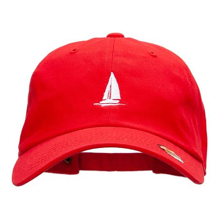 Sail Boat Embroidered Washed Cap