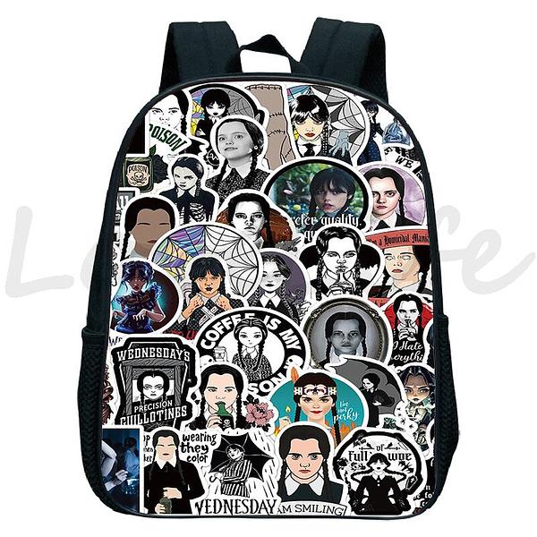 Wednesday Addams Backpack, Nevermore Academy Schoolbag for Children,  Small Rucksack Kids Kindergarten Bookbag