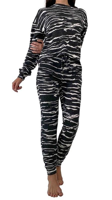 Black Stripe Lounge Set - Top &amp; Joggers