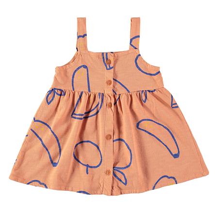 Babyclic Tutti Frutti Cotton Toddler/Kids Strappy Dress | peach